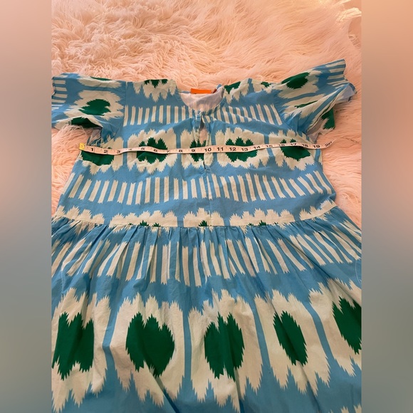 Oliphant v neck maxi ikat blue large green and blue dress - Picture 10 of 11